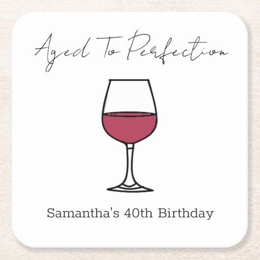 40e verjaardag van perfecte wijn kartonnen onderzetters (Voorkant)