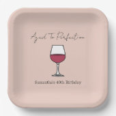 40e verjaardag van perfecte wijn papieren bordje (Voorkant)