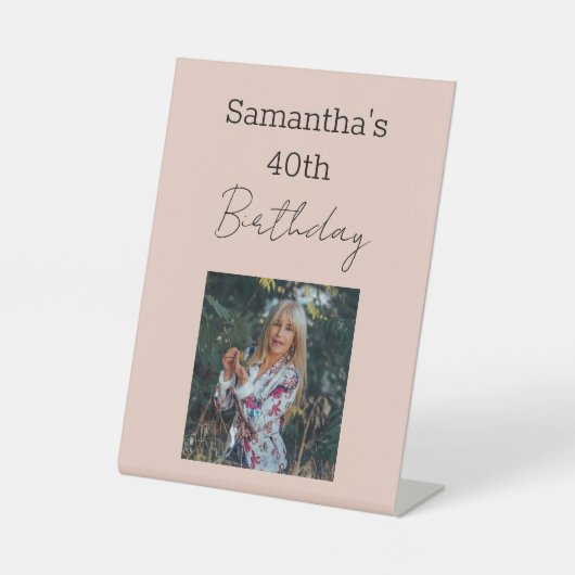 40e verjaardag van perfecte wijn reclamebord met voetstuk (Voorkant)