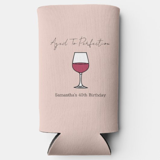 40e verjaardag van perfecte wijn seltzer blikjeskoeler (Voorkant)