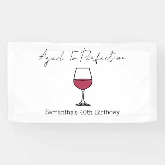 40e verjaardag van perfecte wijn spandoek (Horizontaal)