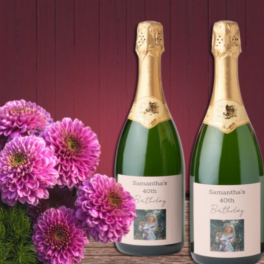 40e verjaardag van perfecte wijn sparkling wijnetiket