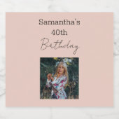 40e verjaardag van perfecte wijn sparkling wijnetiket (Enkel label)