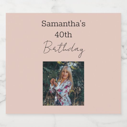 40e verjaardag van perfecte wijn sparkling wijnetiket (Enkel label)