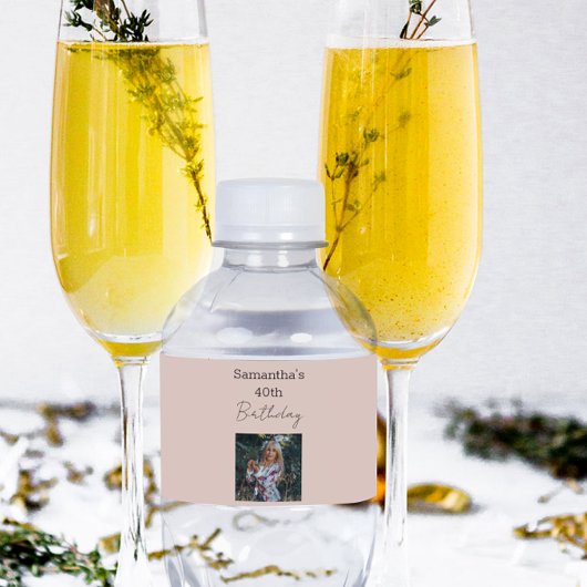 40e verjaardag van perfecte wijn waterfles etiket