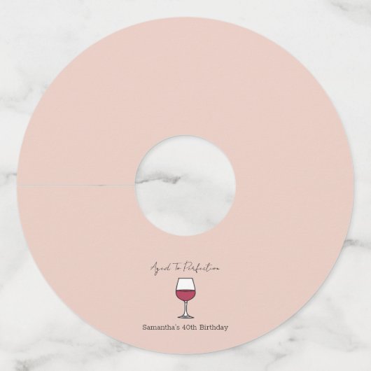 40e verjaardag van perfecte wijn wijnglaslabel (Voorkant)