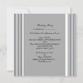  40e verjaardag van Silver Metal Black Kaart (Achterkant)