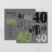 40e verjaardag van uitnodigingen (Voorkant / Achterkant)