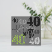 40e verjaardag van uitnodigingen (Staand voorkant)