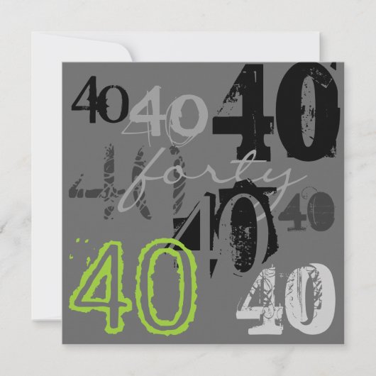 40e verjaardag van uitnodigingen (Voorkant)