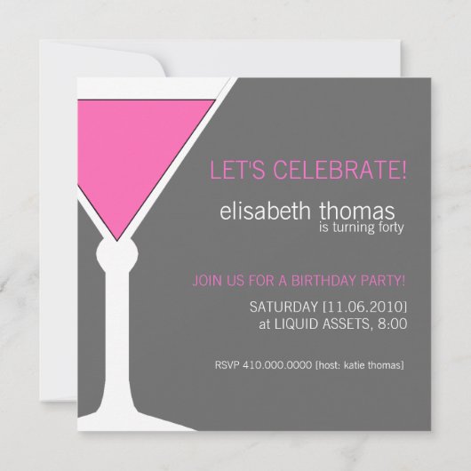 40e verjaardag van uitnodigingen (Achterkant)