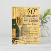 40e verjaardag van uitnodigingen (Staand voorkant)