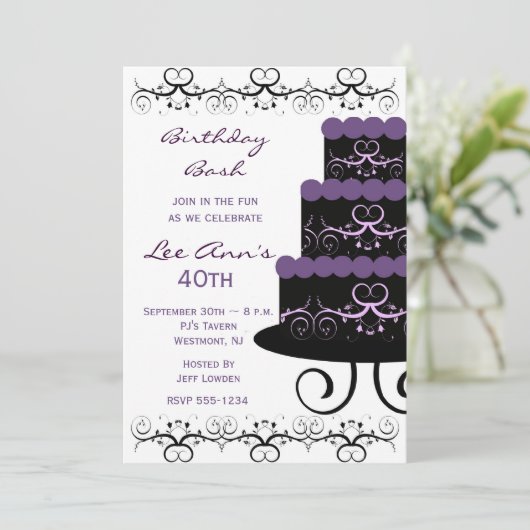 40e verjaardag van uitnodigingen van de Paarse wer (Staand voorkant)