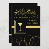 40e verjaardag van uitnodigingen van de partij - G (Voorkant / Achterkant)