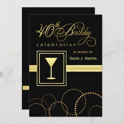 40e verjaardag van uitnodigingen van de partij - G (Voorkant / Achterkant)