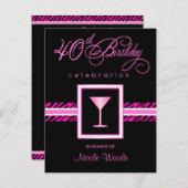 40e verjaardag van uitnodigingen van de partij - H (Voorkant / Achterkant)