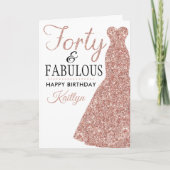 40e verjaardag van veertig en Fabulous Kaart (Voorkant)