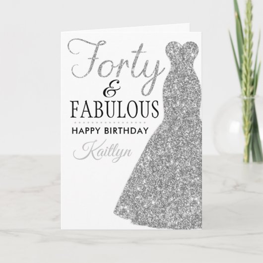 40e verjaardag van veertig en Fabulous Kaart (Voorkant)
