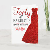 40e verjaardag van veertig en Fabulous Kaart (Voorkant)