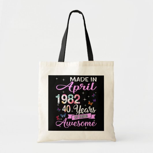 40e verjaardag van vrouwen in april 1982 40 tote bag (Voorkant)