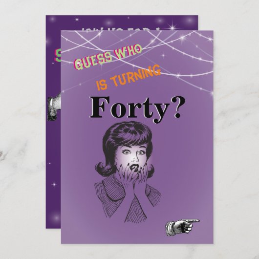 40e verjaardag van vrouwen kaart (Voorkant / Achterkant)