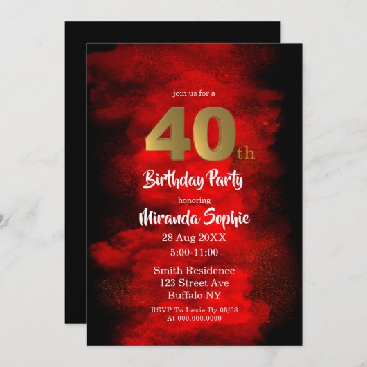 40e verjaardag van zwarte en rode rook (Voorkant / Achterkant)