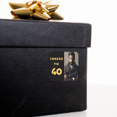 40e verjaardag van zwarte goudkaas naar 40 man vierkante sticker