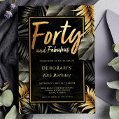 40e verjaardag veertig en Fabulous Black en Gold Kaart