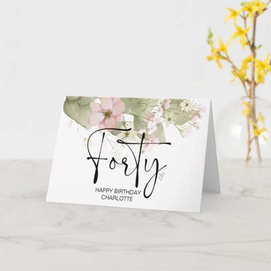 40e verjaardag Veertig Gelukkige Verjaardag voor H Kaart (Gele Bloem)