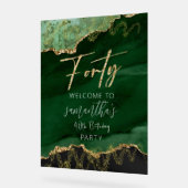 40e verjaardag Veertig smaragdgroen en goud welkom Acryl Bord (Hoek)