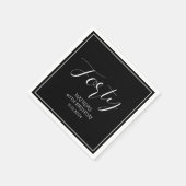 40e verjaardag Veertig zwart Elegant Script Modern Servet (Hoek)