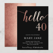 40e verjaardag, veertigste verjaardag kaart (Voorkant / Achterkant)