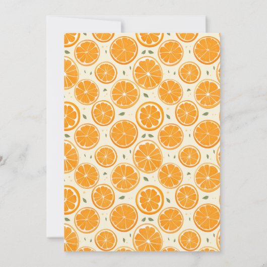 40e Verjaardag, Vers Sinaasappel Slice Pattern Kaart (Achterkant)