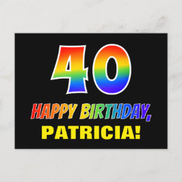 40e verjaardag: Vet, Vun, Eenvoudig, Regenboog 40 Briefkaart