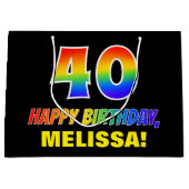 40e verjaardag: Vet, Vun, Eenvoudig, Regenboog 40 Groot Cadeauzakje (Voorkant)