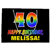 40e verjaardag: Vet, Vun, Eenvoudig, Regenboog 40 Groot Cadeauzakje (Achterkant)