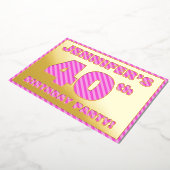 40e verjaardag — Vet, vun, roze band # 40 Folie Uitnodiging (Gedraaid)