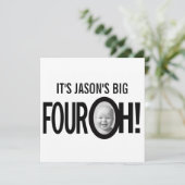 40e verjaardag VIER OH! foto zwart wit Kaart (Staand voorkant)