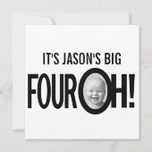 40e verjaardag VIER OH! foto zwart wit Kaart (Voorkant)