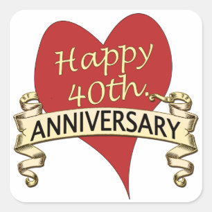 40e. Verjaardag Vierkante Sticker