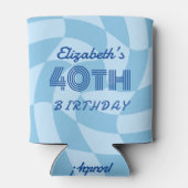 40e Verjaardag Vintage 1983 Gestreepte Koelbox Blikjeskoeler (Achterkant)