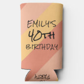 40e Verjaardag Vintage 1984 Gestreepte Koelbox Seltzer Blikjeskoeler (Achterkant)