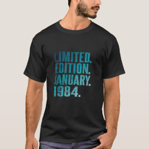 40e Verjaardag Vintage 1984 Januari 40 Jaar Mannen T-shirt