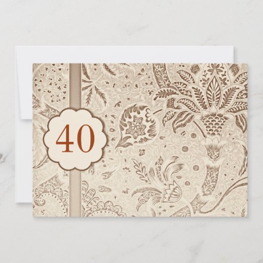 40e verjaardag vintage luxe uitnodigingen (Voorkant)