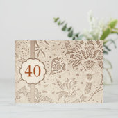 40e verjaardag vintage luxe uitnodigingen (Staand voorkant)