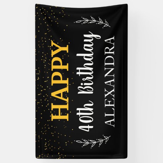 40e verjaardag Vinylbanner, 3' x 5' Spandoek (Verticaal)