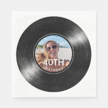 40e Verjaardag Vinylplaat Foto Papier