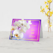 40e verjaardag Virginia Orchid Elegant Gold Lijst Kaart (Gele Bloem)