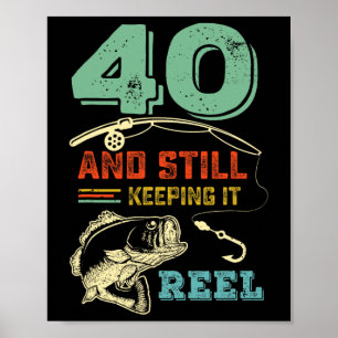 40e verjaardag vissen wordt 40 visser mannen pu poster