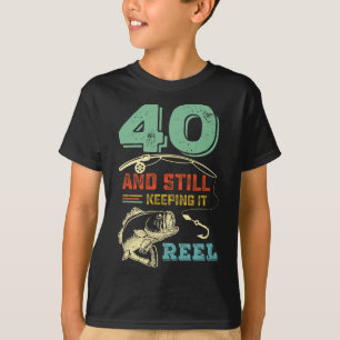 40e verjaardag Vist 40 Mannen vissers Pu T-shirt